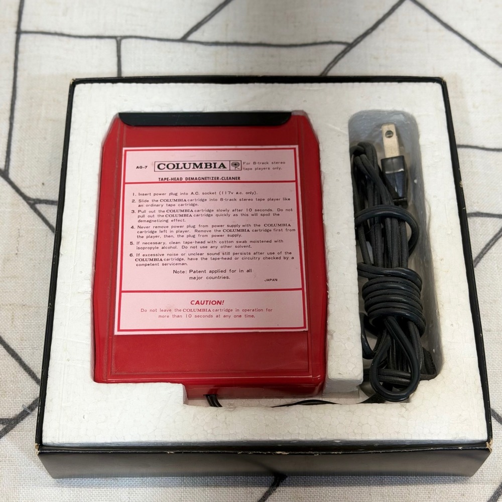 Columbia Tape-Head Demagnetizer-Cleaner AG-7 Red Vintage 8-Track Maintenance